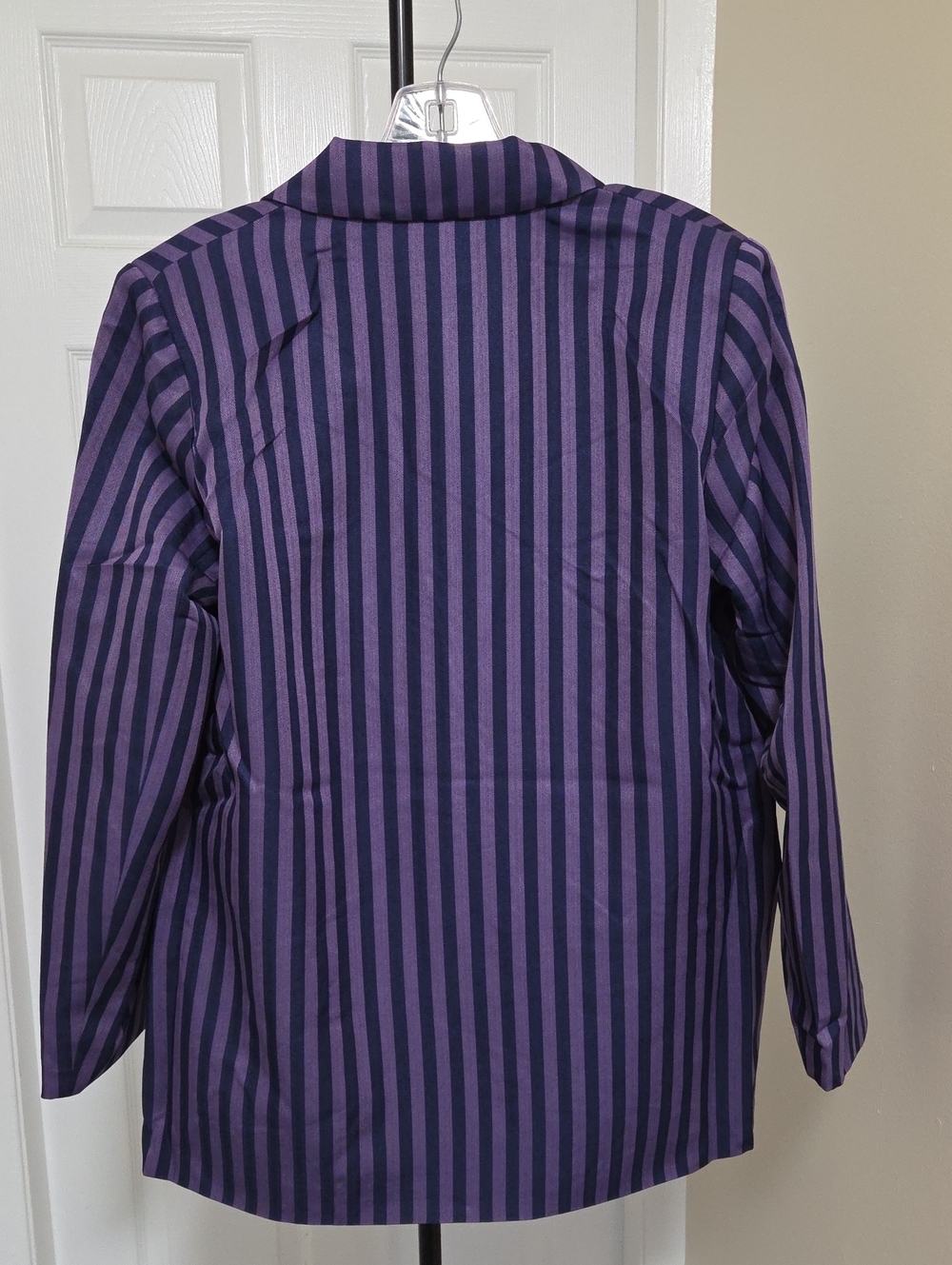 NWT ICHI Purple Stripe Double-Breasted Blazer Lightweight Tailored Career Office - Picture 8 of 8